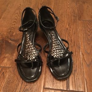 Jessica Simpson black embellished sandals